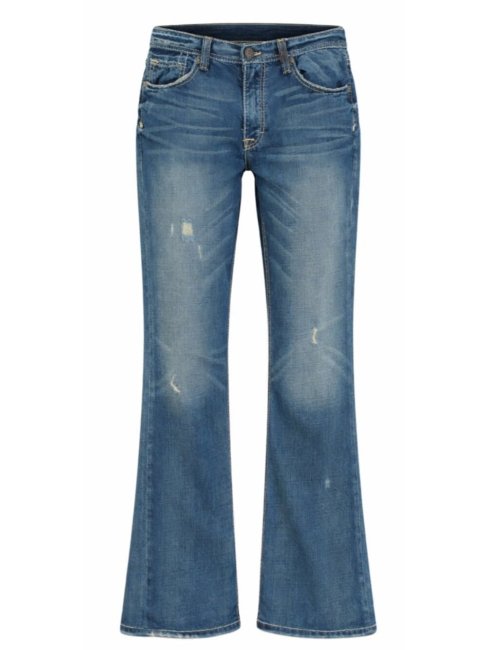 BKE Jeans Mens 30X30 Blue Tyler Relaxed Bootcut Stone Wash Distressed Blue
